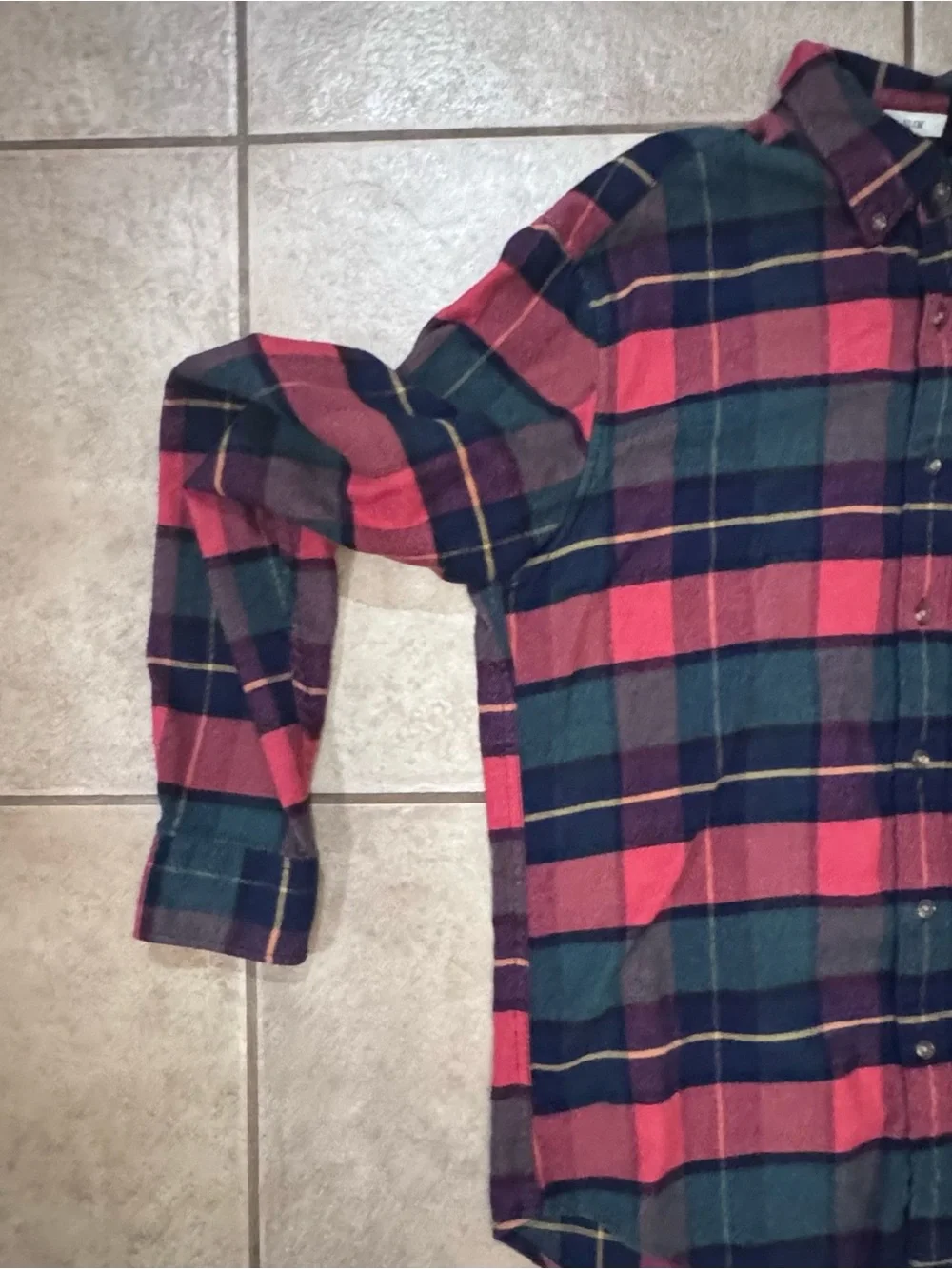 J. Crew Red and Green Plaid Button-Down Shirt